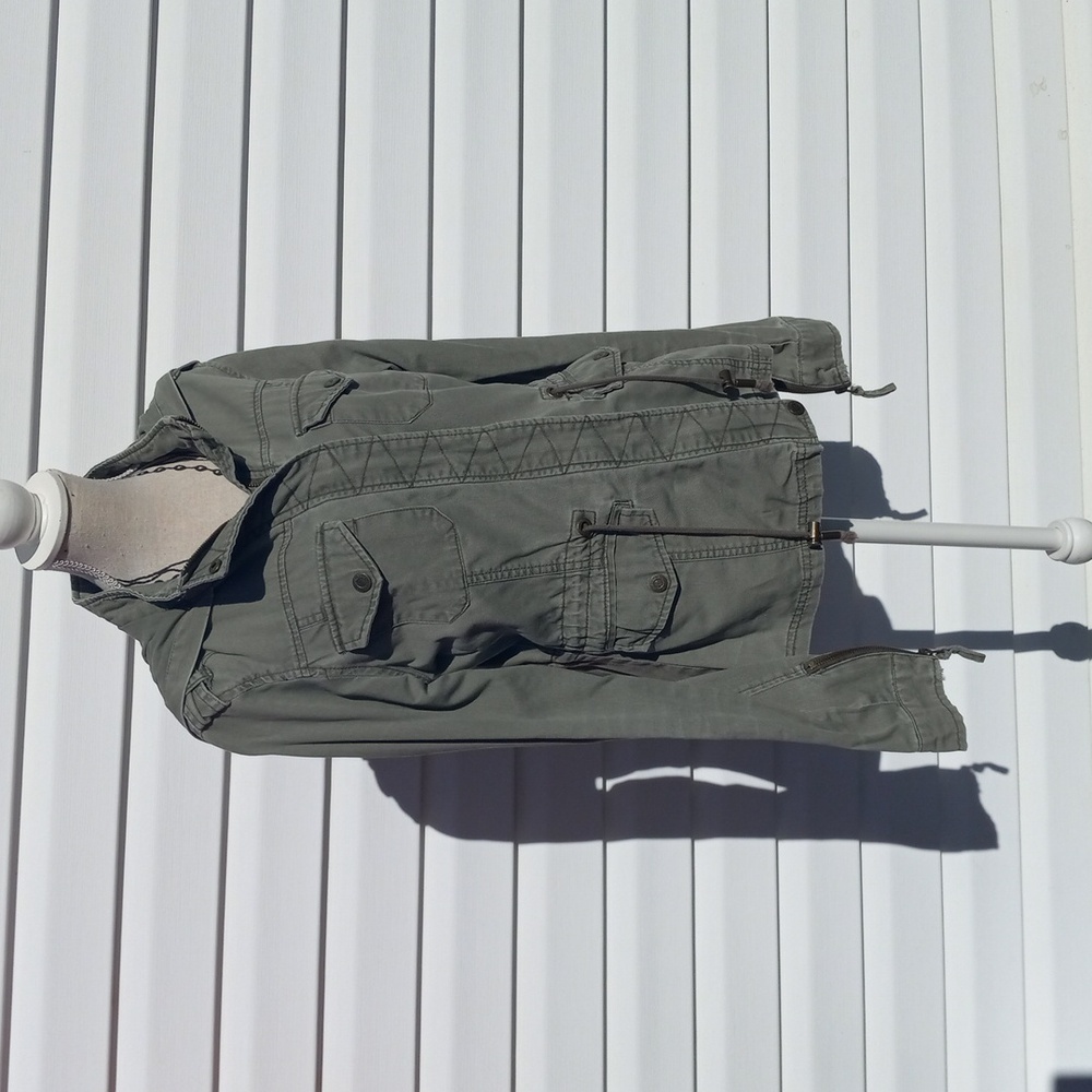 Aeropostale Khaki Olive Utility Jacket Size XS W/ Hood